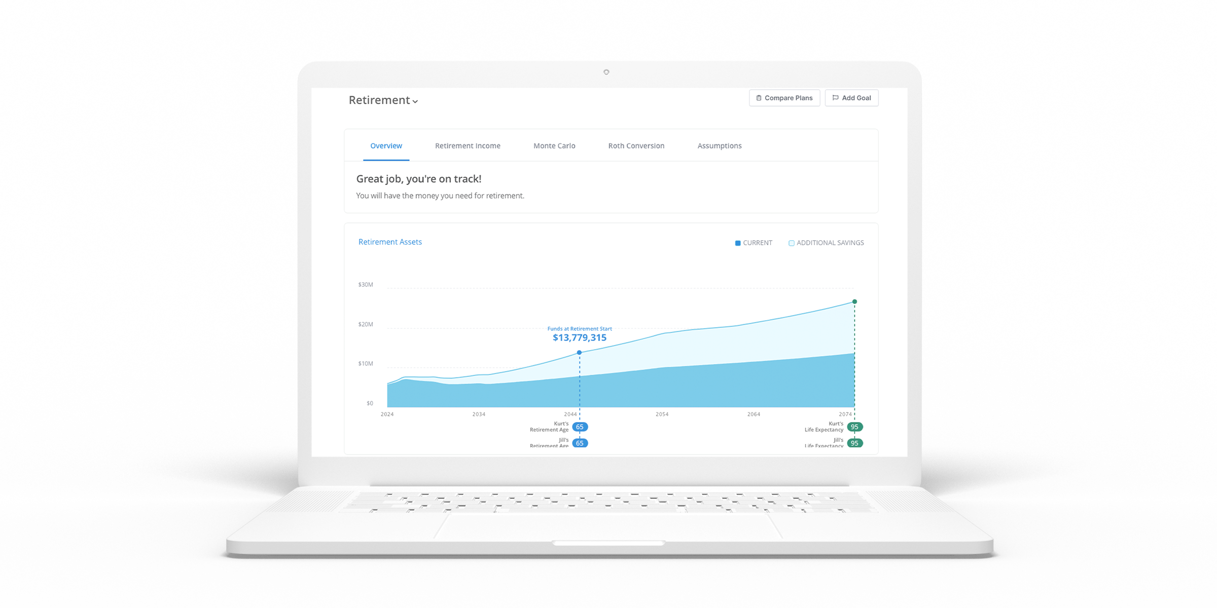 Client Portal Retirement Screen