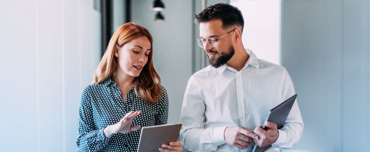 Two professionals closing business