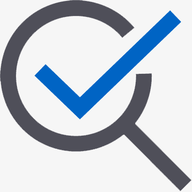 magnifying glass with checkbox and gray background