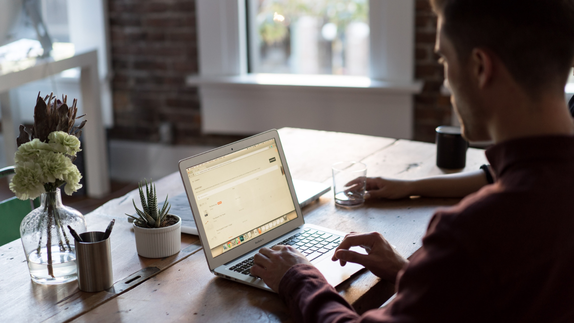 Man using laptop