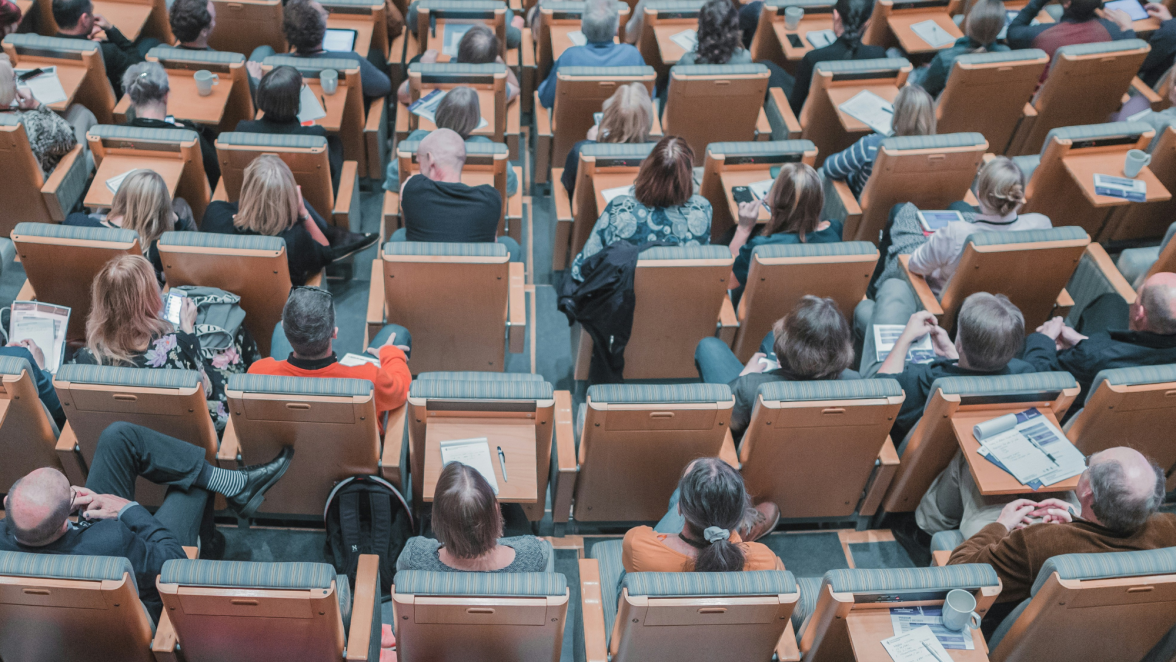 Adults learners in a lecture hall