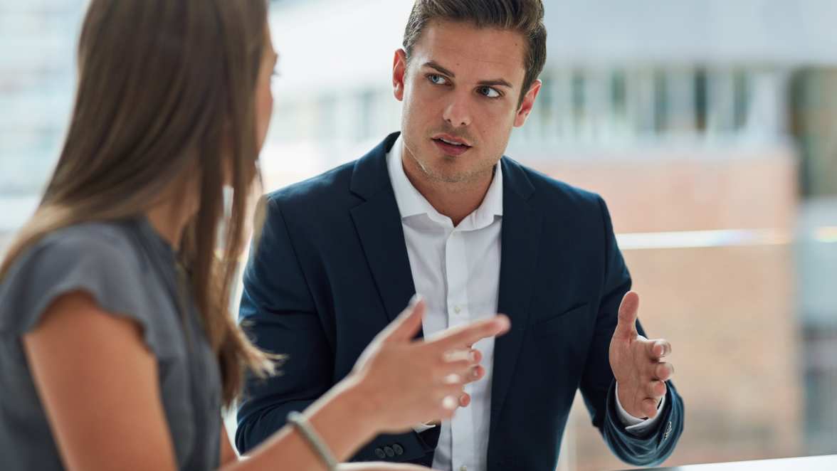 Financial advisor and client conversation