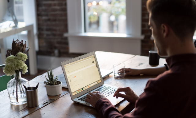 Man using laptop