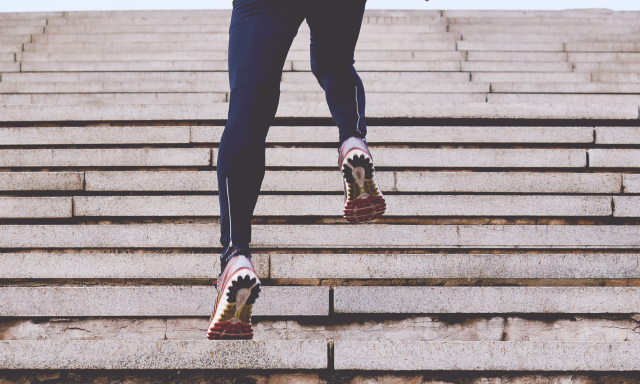 Man running stairs