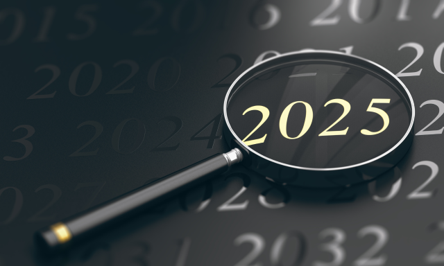 Magnifying glass showing 2025