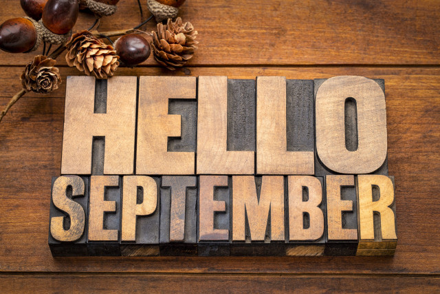 hello-september-word-abstract-in-wood-type