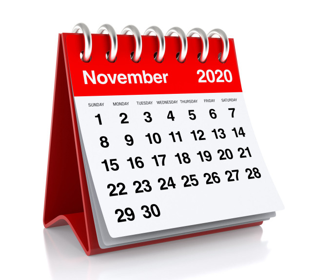 november-2020-calendar-isolated-on-white-background-3d-illustration