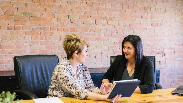 Two Women Working at a Table