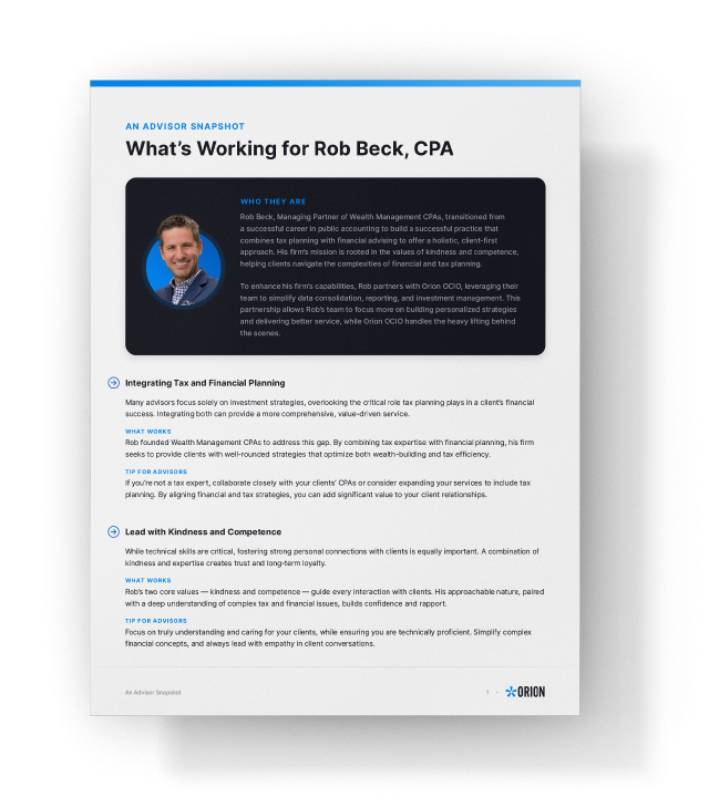 Tipsheet featuring Rob Beck