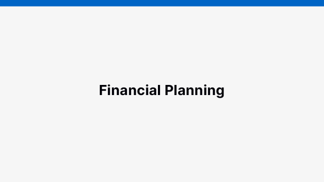 Financial Planning