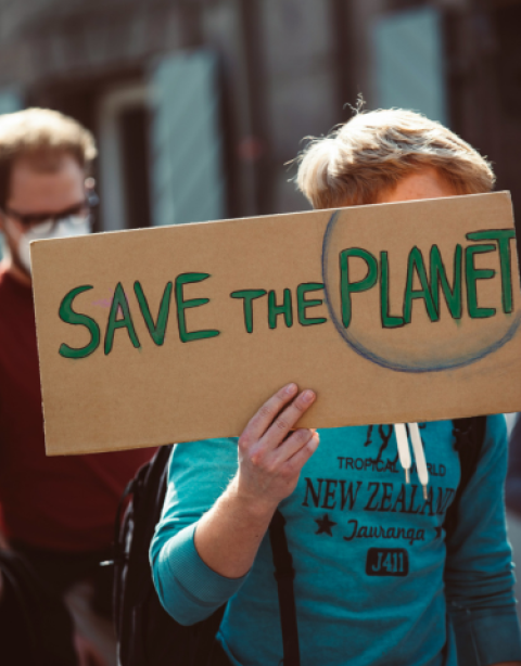 Climate change protestor